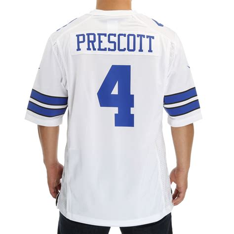 dallas cowboys dak prescott nike white game replica jersey|dak prescott official jersey.